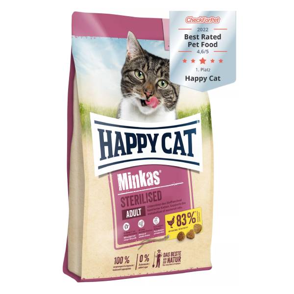 غذای خشک گربه هپی کت مدل مینکاس عقیم شده ( HappyCat Sterilized) وزن 1 کیلوگرم زیپ کیپ