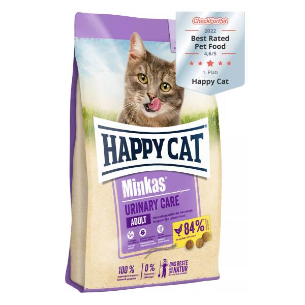غذای خشک گربه هپی کت مدل مینکاس یورینری کر (Happycat minkas urinary car) وزن 1 کیلوگرم زیپ کیپ