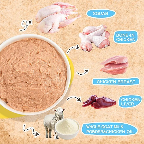 پوچ غذای کامل تر گربه فنبی مدل میلکشیک با طعم مرغ Faenbei Cat Milkshake With Chicken وزن 85 گرم