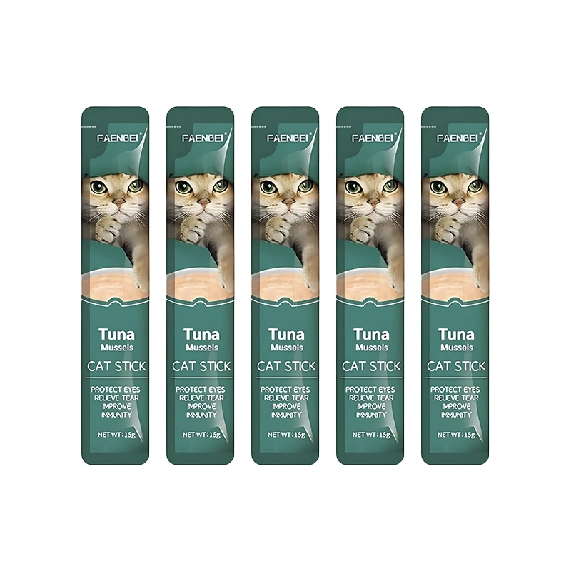 بستنی گربه فنبی مدل Creamy Sticks طعم ماهی تن و صدف بسته 5 عددی
