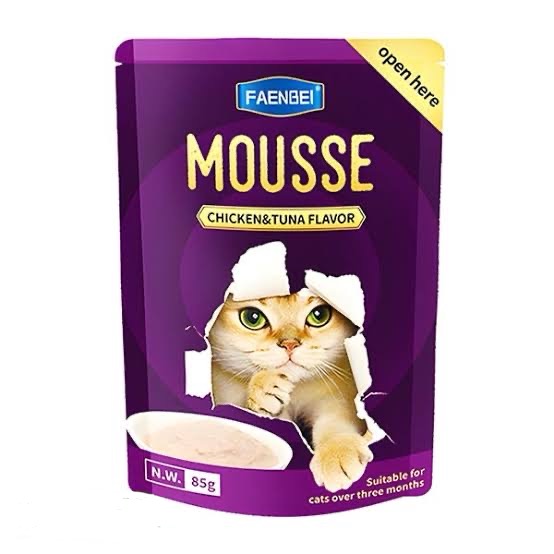 پوچ فنبی گربه طعم مرغ و ماهی تن مدل موس 85 گرم