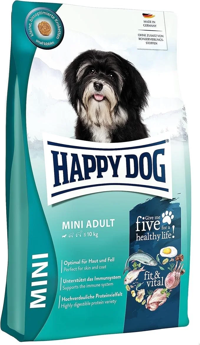 غذا خشک سگ هپی داگ طعم مرغ و ماهی و بره مدل مینی ادالت وزن 1 کیلوگرم (زیپ کیپ فله) Happy Dog Mini Adult