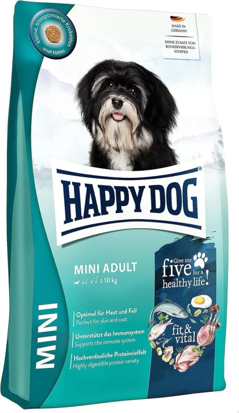 غذا خشک سگ هپی داگ طعم مرغ و ماهی و بره مدل مینی ادالت وزن 1 کیلوگرم (زیپ کیپ فله) Happy Dog Mini Adult