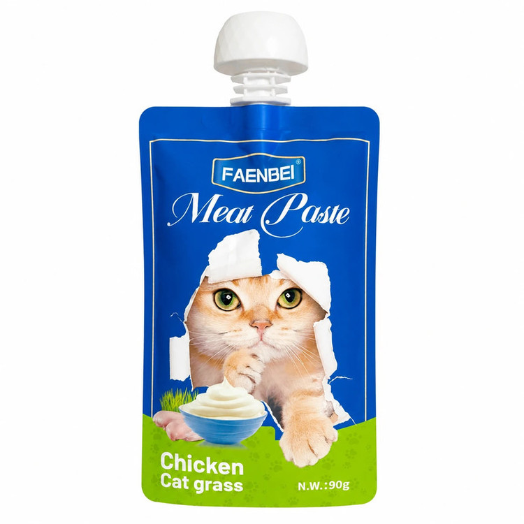 پودینگ گربه فنبی طعم مرغ و علف گربه 90 گرم